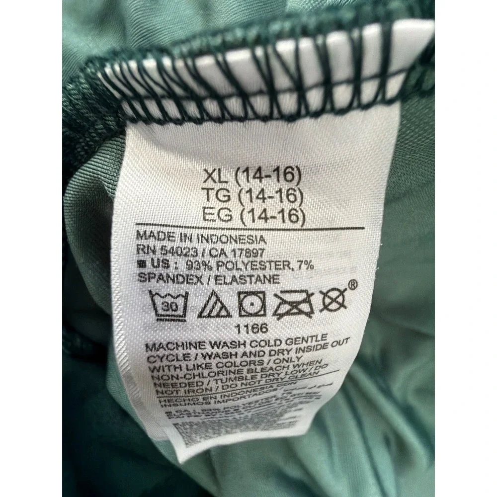 Old Navy Velvet Tie Neck Dress Girls XL‎ 14-16 Emerald Green Long Sleeve